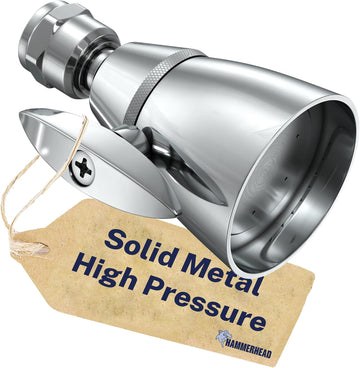 Solid Metal 2 Inch High Pressure Shower Heads - CHROME - 2.5 GPM Shower Heads High Pressure