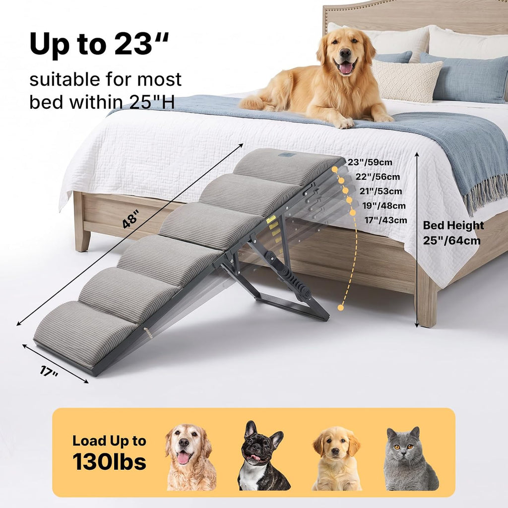 Dog Ramp for Bed Couch Small Large Dogs, Foldable Pet Ramp 17"-23''H