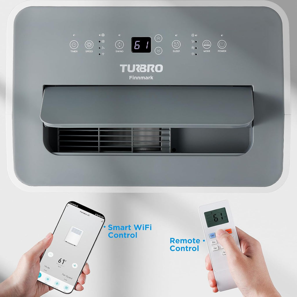 Finnmark 14,000 BTU Portable Air Conditioner and Heater, Dehumidifier, 3-Speed Fan, Covers Rooms up to 600 Sq. Ft.