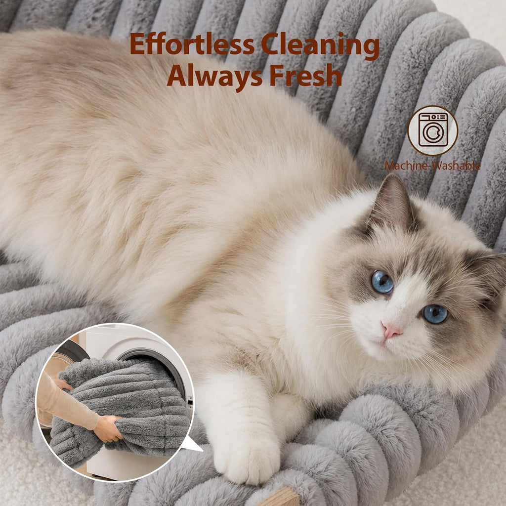 Elevated Cat Couch for Indoor Cats Wooden Cat Sofa for Kitty Puppy