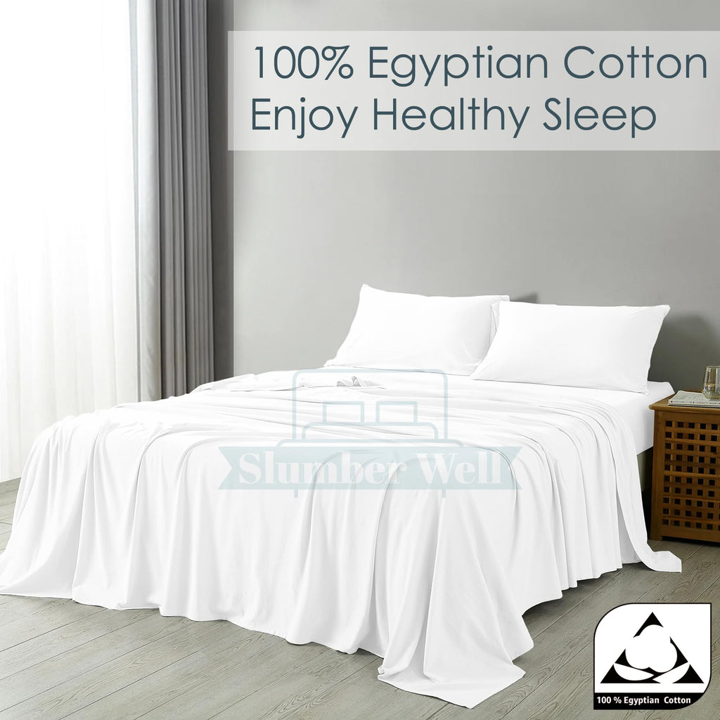 4 Piece Top Split King Sheet Sets for Adjustable Bed, 34 Inch Split Head, 100% Egyptian Cotton, 18 Inch Deep Pocket