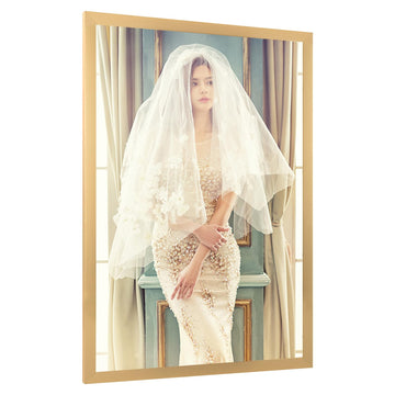 14x22 Frame Gold, Modern 22x14 Picture Poster Frame, Horizontal Vertical Hanging, Ornate 14 by 22 Gallery Family