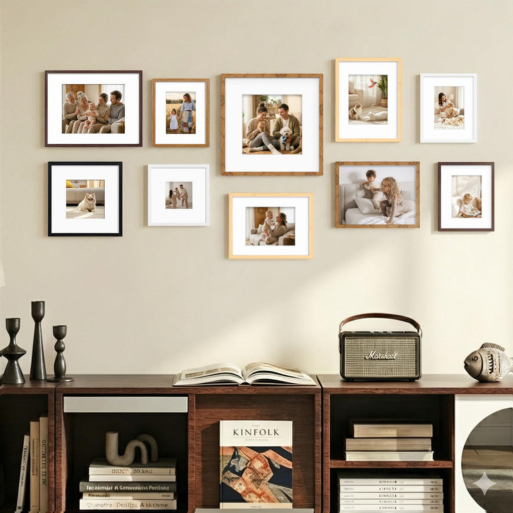 8.5x11 Picture Frame White Set of 9, Diploma Frame with Acrylic Plexiglass for Pictures, Certificate Degree Document