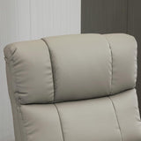 Modern Reclining Swivel Lounge Chair and Ottoman — Gray Faux Leather