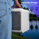 Mini Fridge 4 Liter/6 Cans Portable Mini Compact Refrigerator with Gaming Light, for Bedroom,Car,Office and Dorm