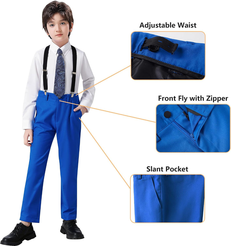Boy's Formal Suit 7 Piece Slim Fit Tuxedo for Kids Teen Boys