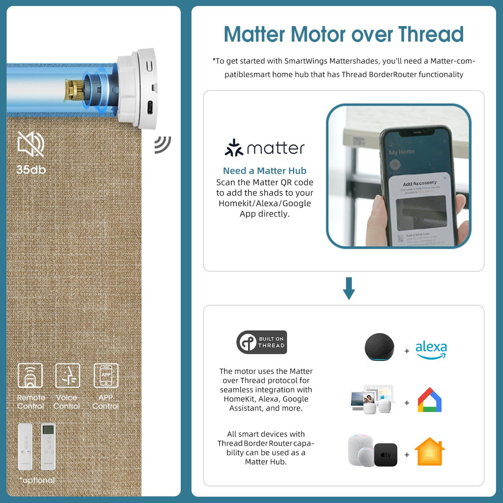 Motorized Roller Shades, 100% Blackout, Gentle Wheat