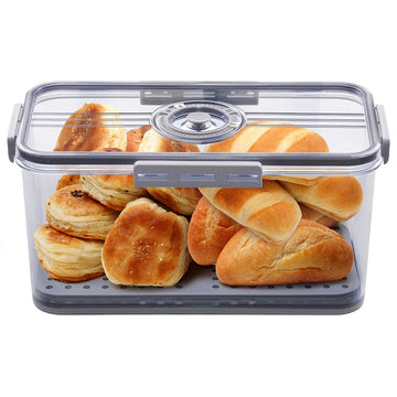 Made Bread Boxes Counter Airtight, Time Recording Bread Storage Container with Lid, Bread Containers Storage Airtight