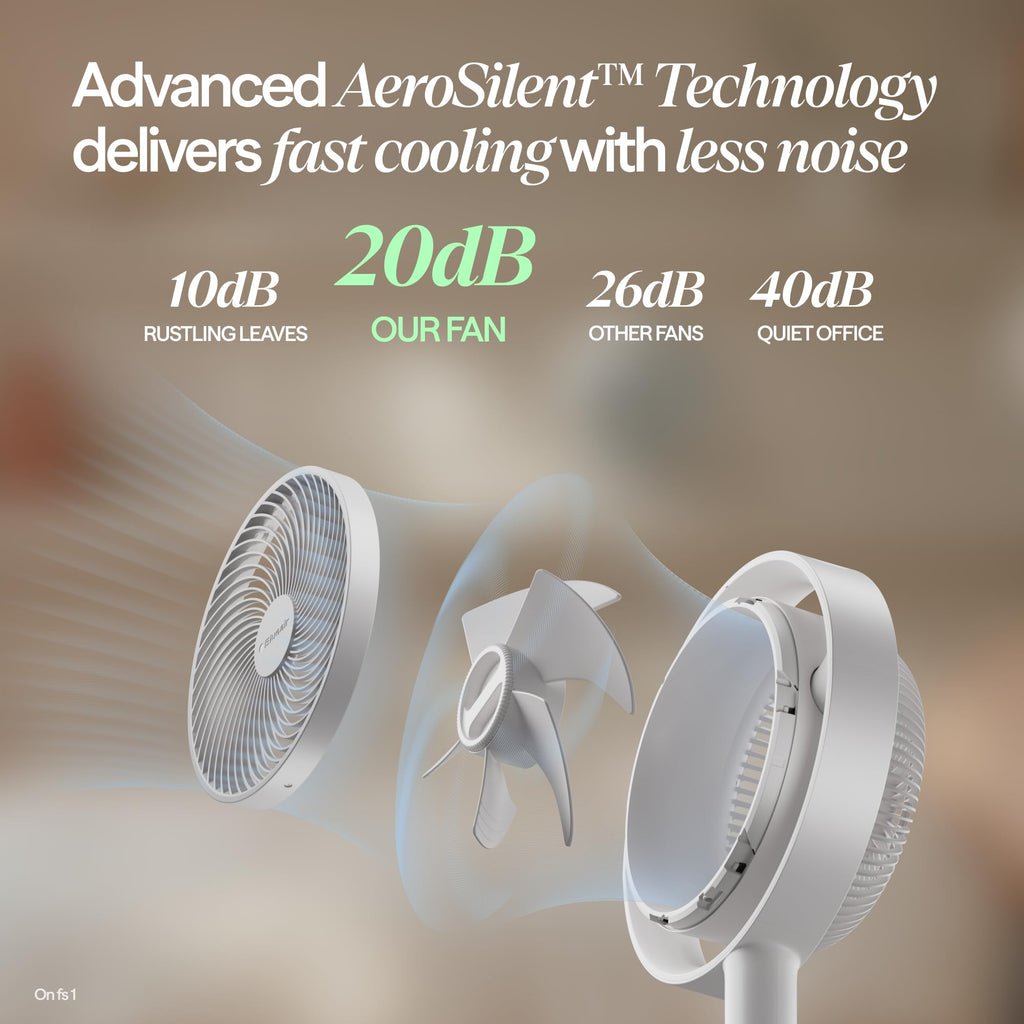 Quiet Oscillating Pedestal Fan , Cloud Linen