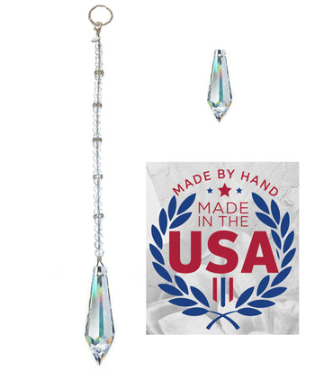 Crystal Suncatcher Rear View Mirror 30mm Hanging Ornament Rhinestone Beaded Design Indoor Window & Home Décor (1