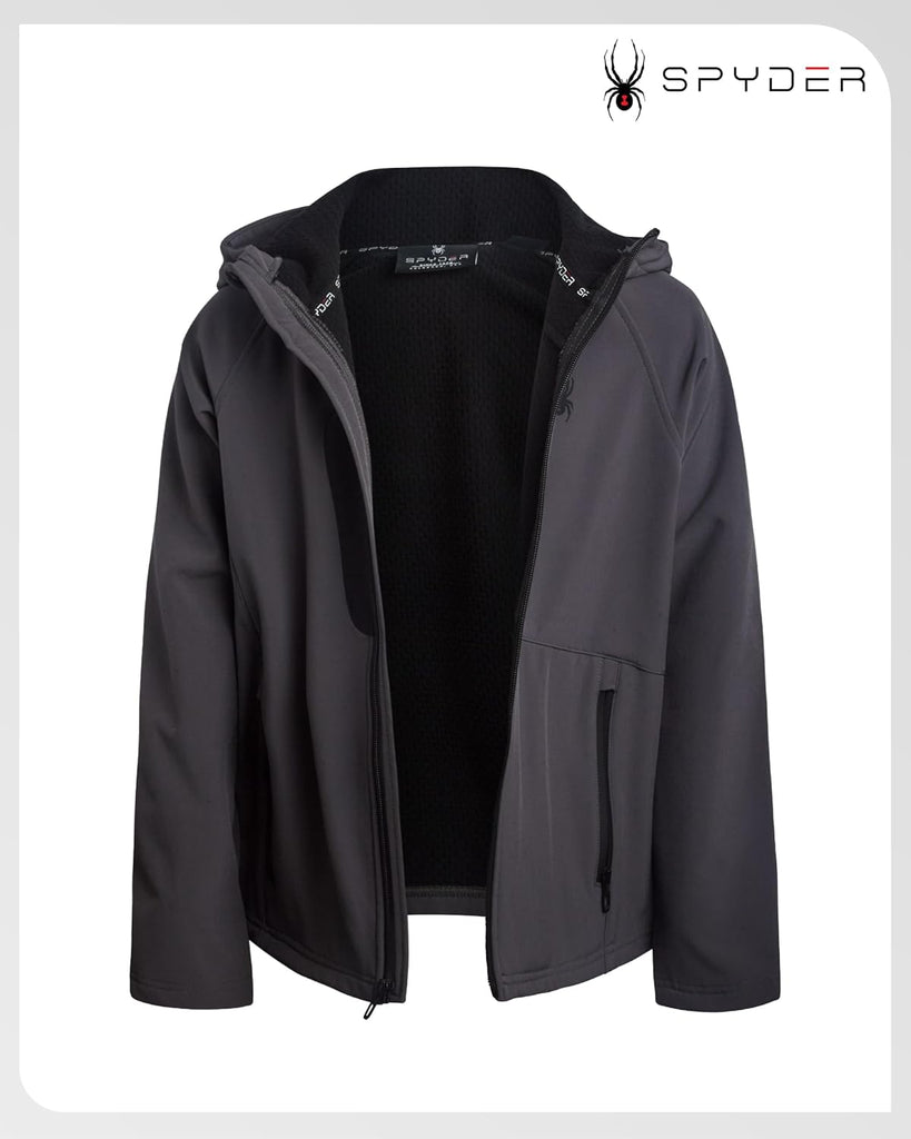 Boys Softshell Jacket Fleece-Lined Water-Resistant Windbreaker