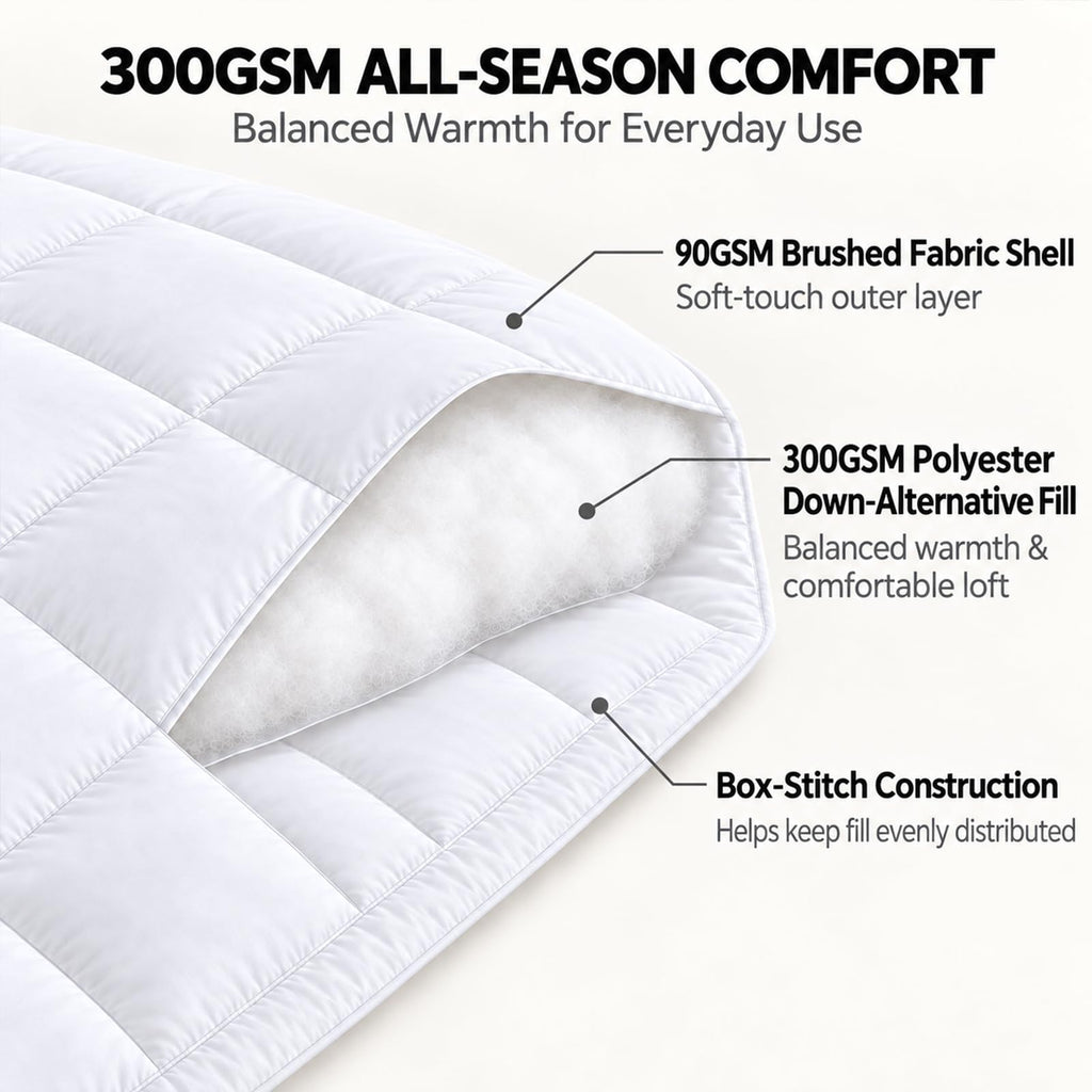 Queen Size Duvet Insert, Down Alternative Comforter, White