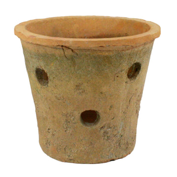 Rustic Terra Cotta Orchid Pot - Antique Red (4)