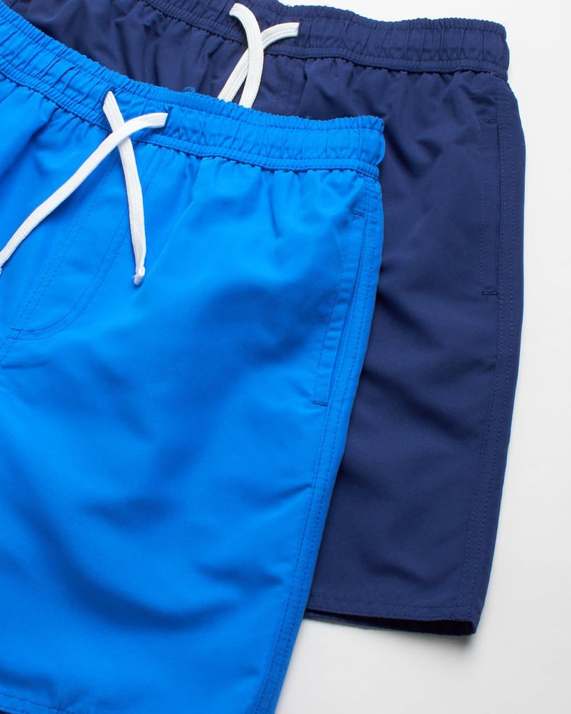 Boys Swim Trunks - 2 Pack Basic Quick Dry Boys Board Shorts Bathing Suit Kids Swimwear with Pockets (Sizes: )
