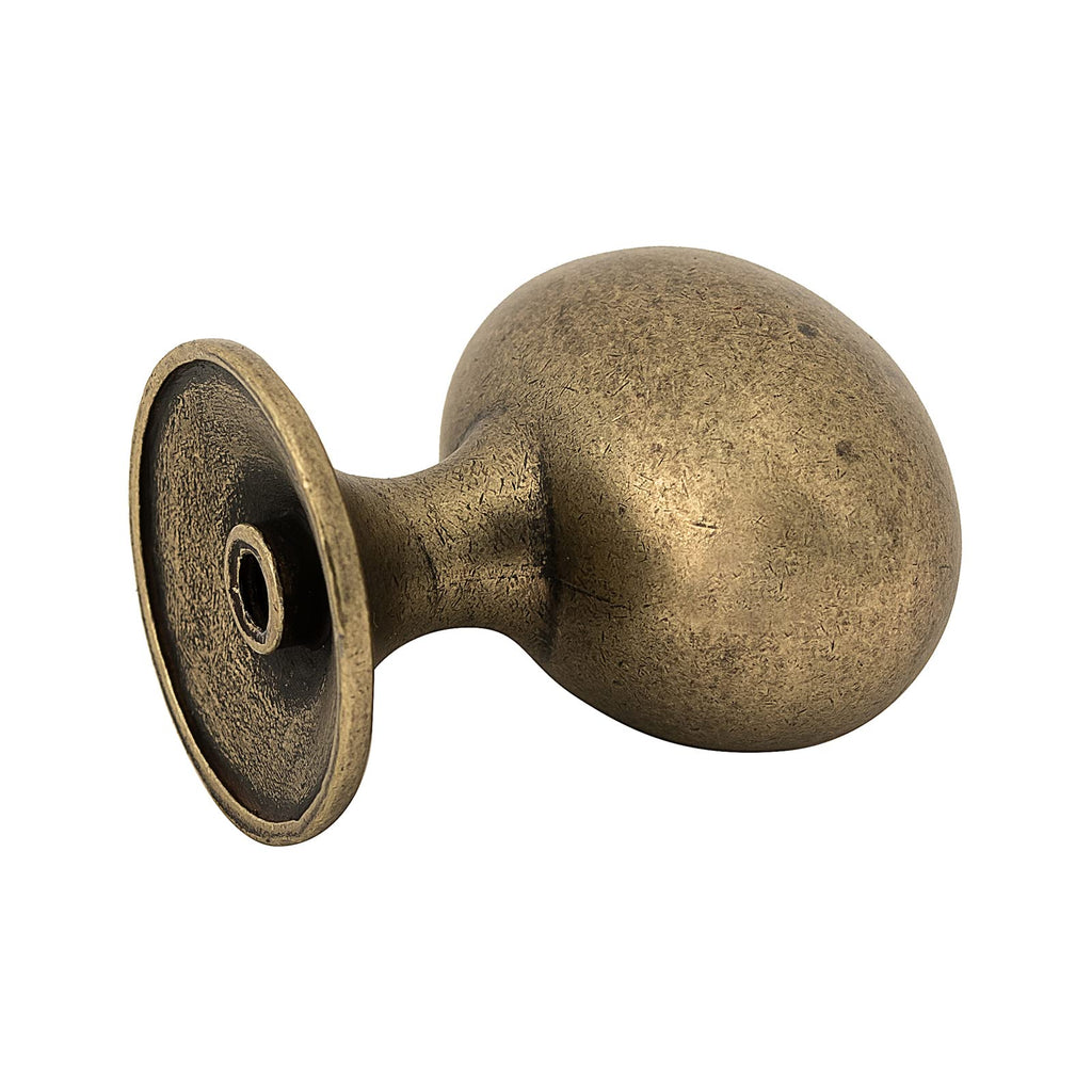 10 Pack 1.4" Round Mushroom Cabinet Knobs Antique Brass Hardware