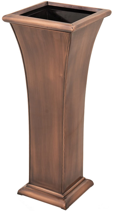 33 In Tall Urn Planter, Antique Copper Finish, Lift Out Insert