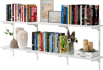Turin 60 inch x 8 in Floating Shelves for Wall Decor, Floating Book Shelf , Wall Shelves with Adjustable Standard