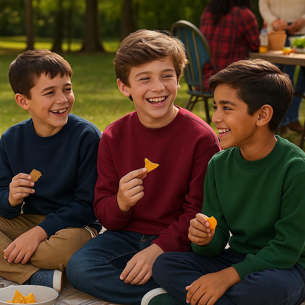 Boys' School Uniform Sweatshirt, Cotton Blend Crewneck Pullover