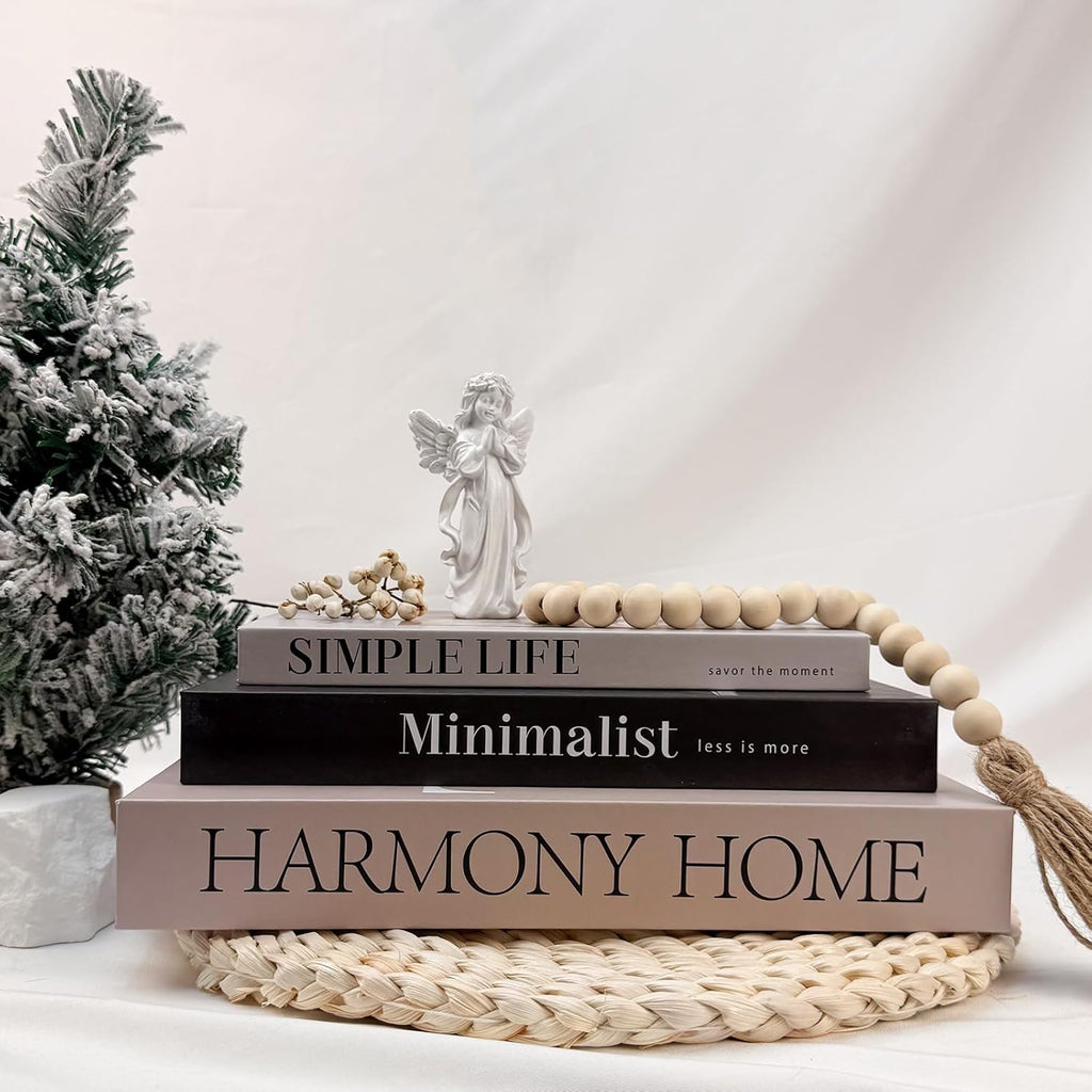 Beautiful Coffee Table Books, Neutral Fashion Decorative Books Bookshelf, Modern Room Decor Aesthetic, Fake Faux Book