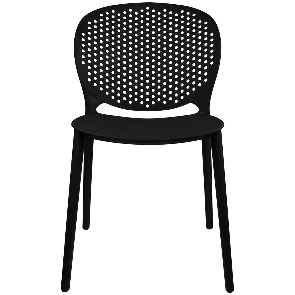 Set of 2 Patio Dining Chairs | Modern Stackable Outdoor Pool Side Chair | Weather Resistant Plastic for Yard, Porch