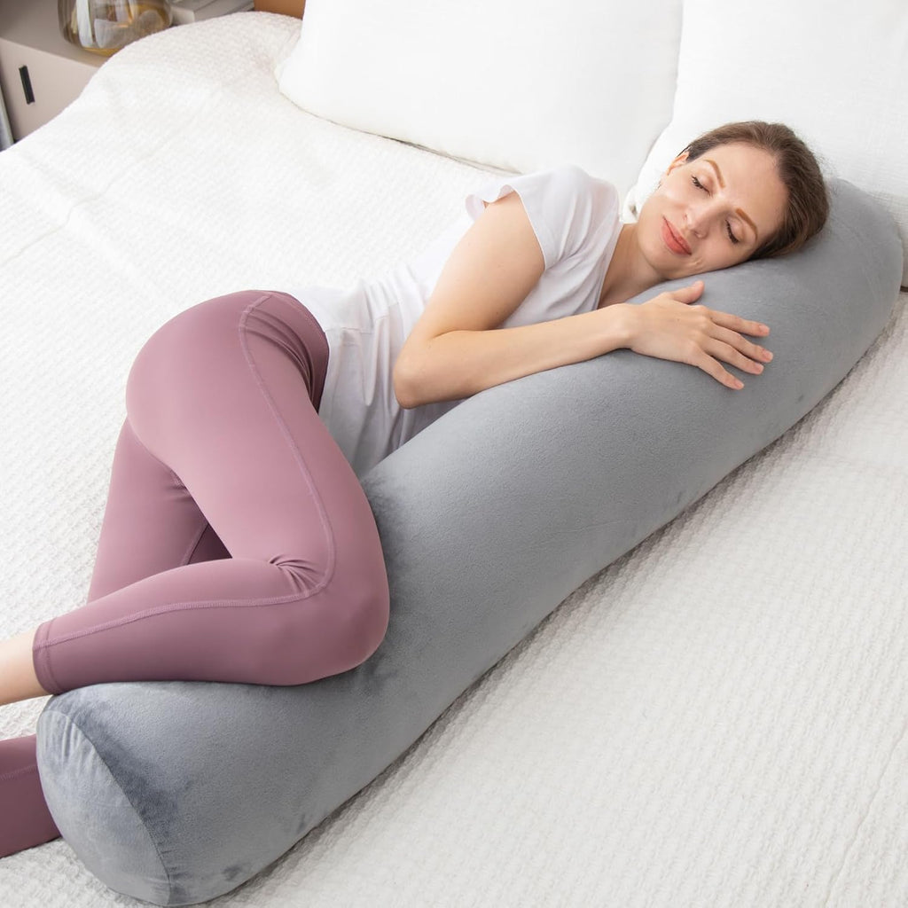 Body Pillow, Memory Foam Round Body Pillows for Adults, Firm Long Bolster Pillow for Bed, Cylinder Tube Roll Pillow