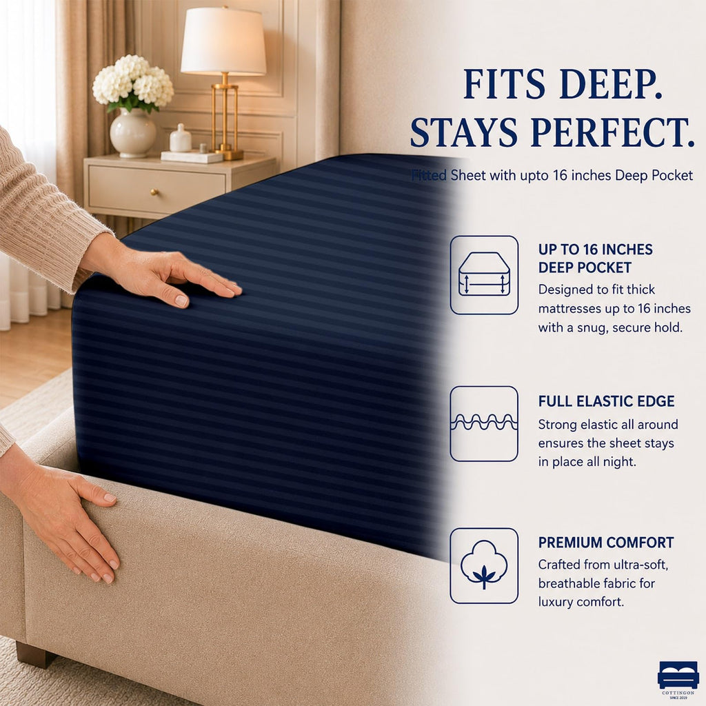 Full XL Sheets, Luxury Soft 100% Egyptian Cotton, 4 Pcs Dorm Bedding Set to Fit Upto 15" Deep College Room Mattress