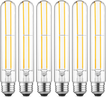 7.3" T10 Tubular LED Light Bulb, 60W Eq, Dimmable, Cool White 4000K, 6-Pack