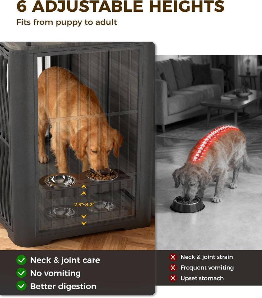 48-Inch Dog Crate Furniture for Large Dogs, Heavy Duty Wood Dog Kennel Furniture Indoor for Large and Medium Dogs