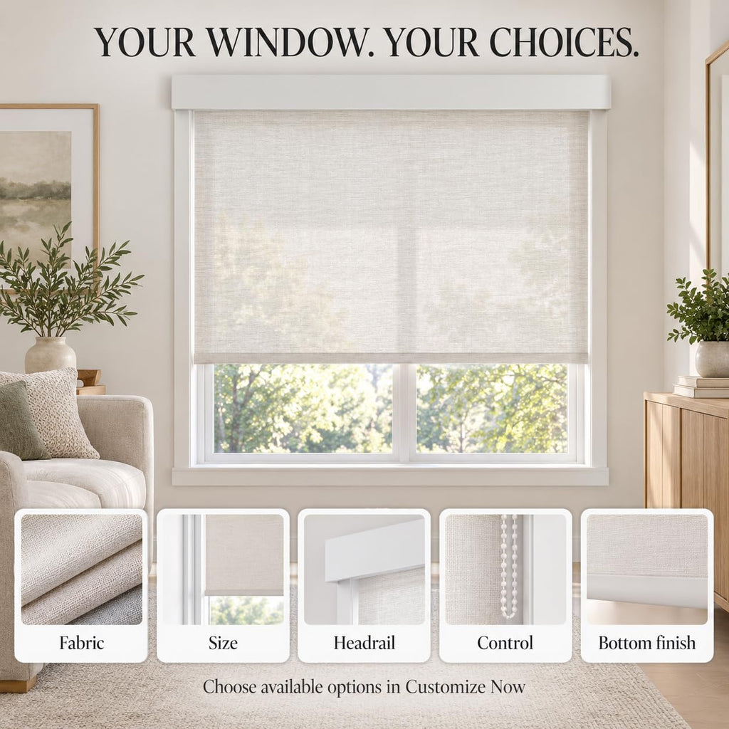 Motorized Blackout Roller Shades, Custom Size
