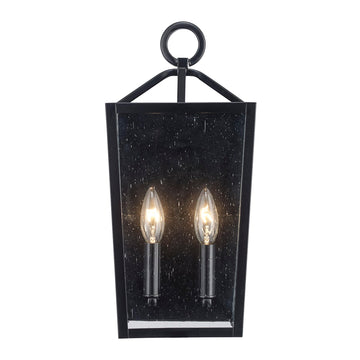 Hamilton Lockwood 15.5 Inch Outdoor Wall Lantern | Dual E12 Candelabra Base 60 Watt Max Each | Wet Rated