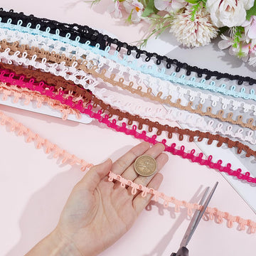 Elastic Button Ribbon Trim Loop Braid Fringe Tassel Black White Buttonhole Bridal Loops Lace Bulk Webbing - 20 Yards
