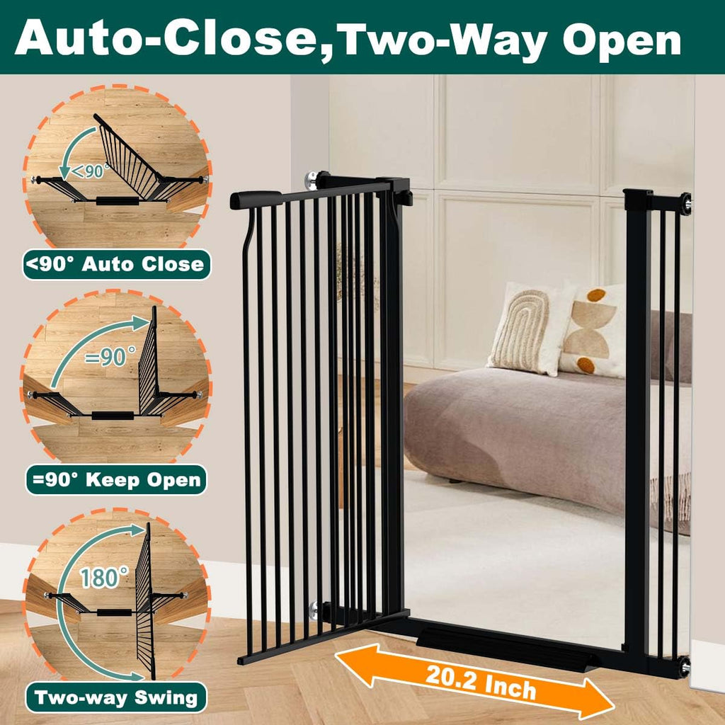 40.5" Extra Tall Baby Gate for Stairs 40.6"-54.7" Wide Dog Gate