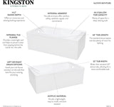 VTAM6032L22S 60-Inch Acrylic 2-Wall Corner Alcove Tub with Corner Apron, Left Hand Drain Hole, White