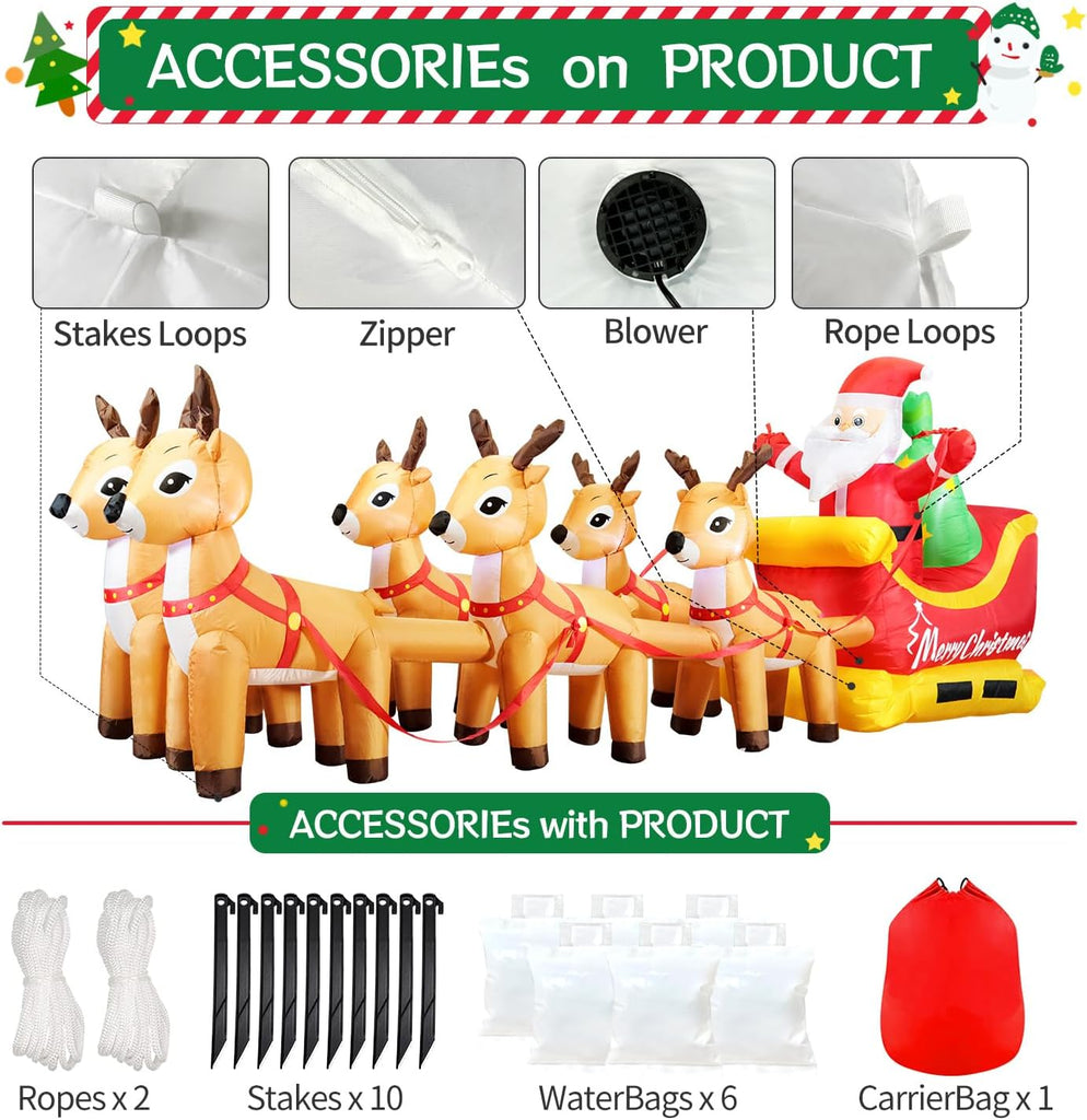 13.6 FT Christmas Inflatable Outdoor Santa Claus