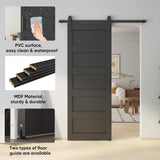 30" x 80" Barn Doors, Slding Barn Door Kit Wave Shape Door Panel with Hardware Kit Include, MDF Boar