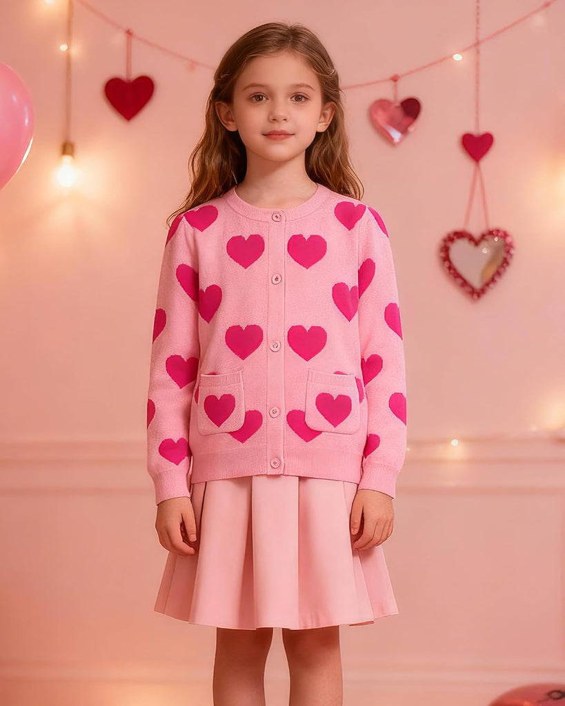 Long Sleeve Button Down Sweater Toddler Kids Knit School Uniforms Sweaters with Pockets