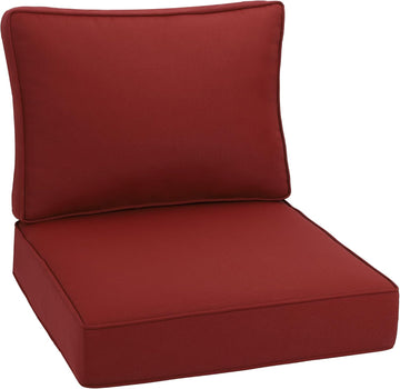 Outdoor Deep Seating Cushion Set, 24" x 24", Waterproof & Fade Resistant Patio Furniture Cushions with Handle, Deep