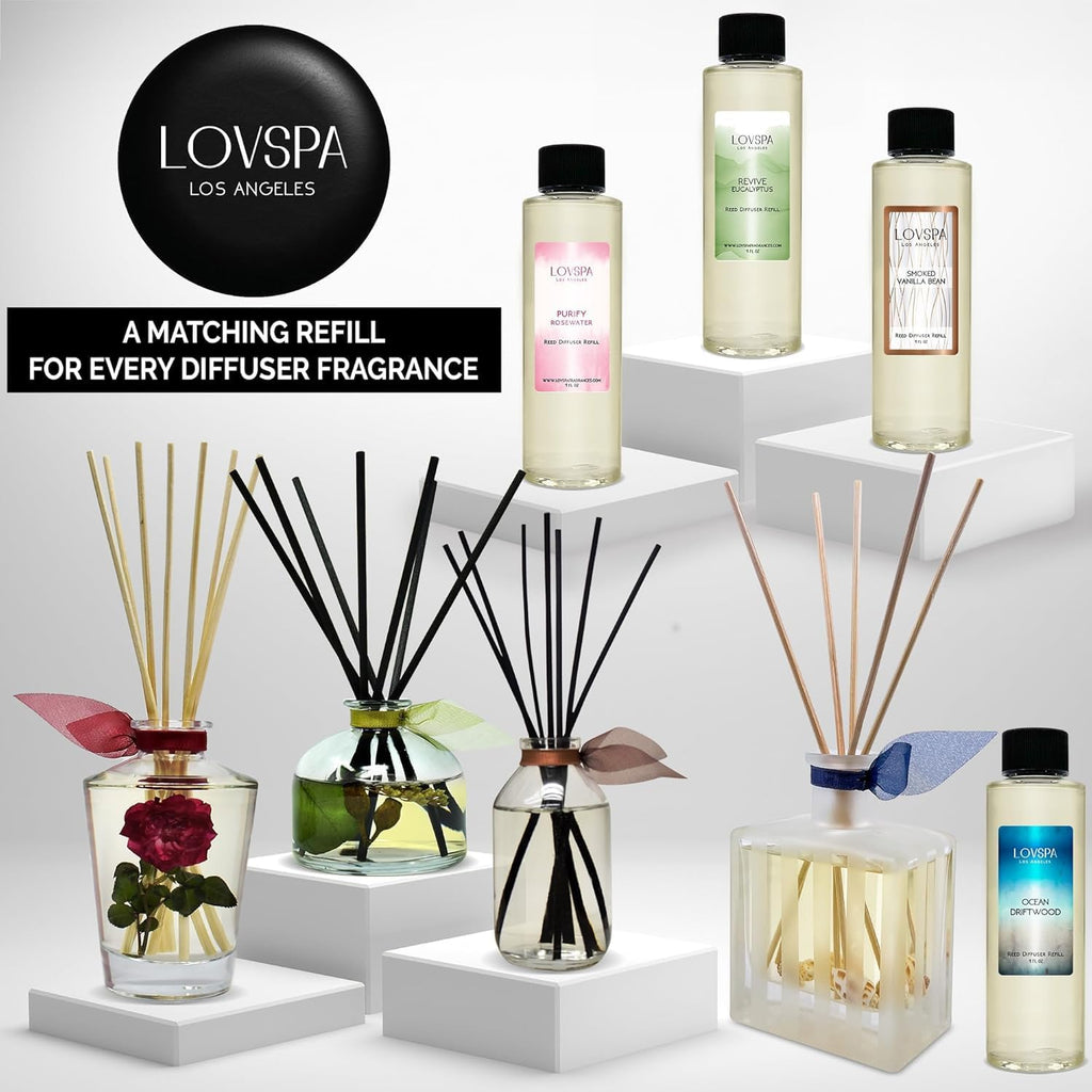 Palo Santo Diffuser Oil - Essential Oils for Diffuser Refill & Air Freshener Room Spray - Long-Lasting & Natural Home - Set of 8