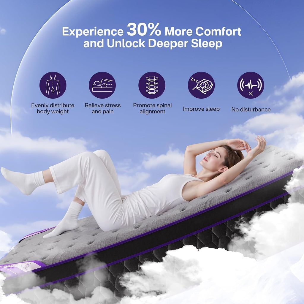 (Luxury Hotel) 12 Inch California King Size Hybrid Mattress in a Box Medium | (2026 Upgraded) Mattress with