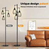 Dimmable Floor Lamp, 3 x 800LM LED Edison Bulbs Included