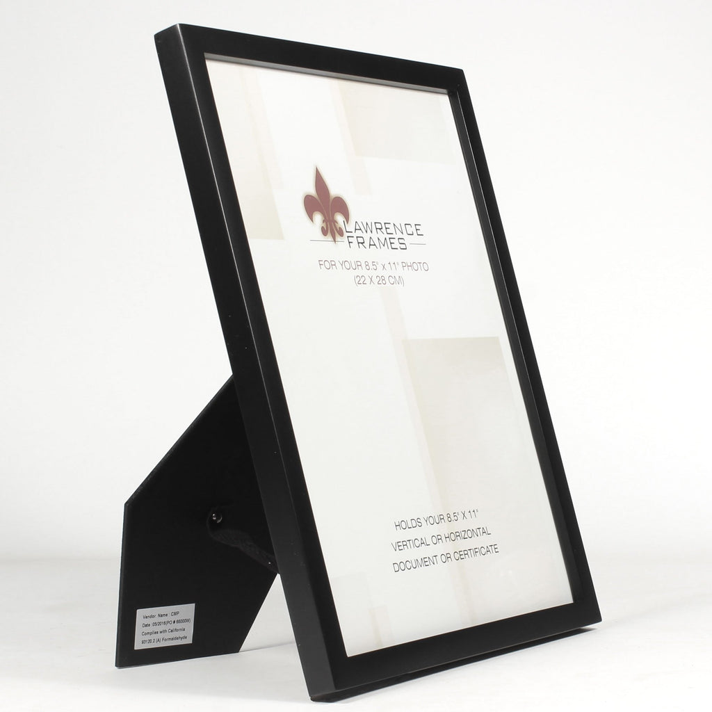 Black Wood Certificate Picture Frame, Gallery Collection, 8-1/2 by 11-Inch