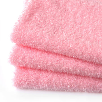Pink Short Pile Faux Fur Plush Fabric, 63" Wide, 1 Yard