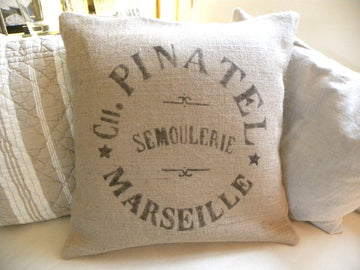 Burlap Replica French Grain Sack Pillow Cover Cushion Cover 18x18