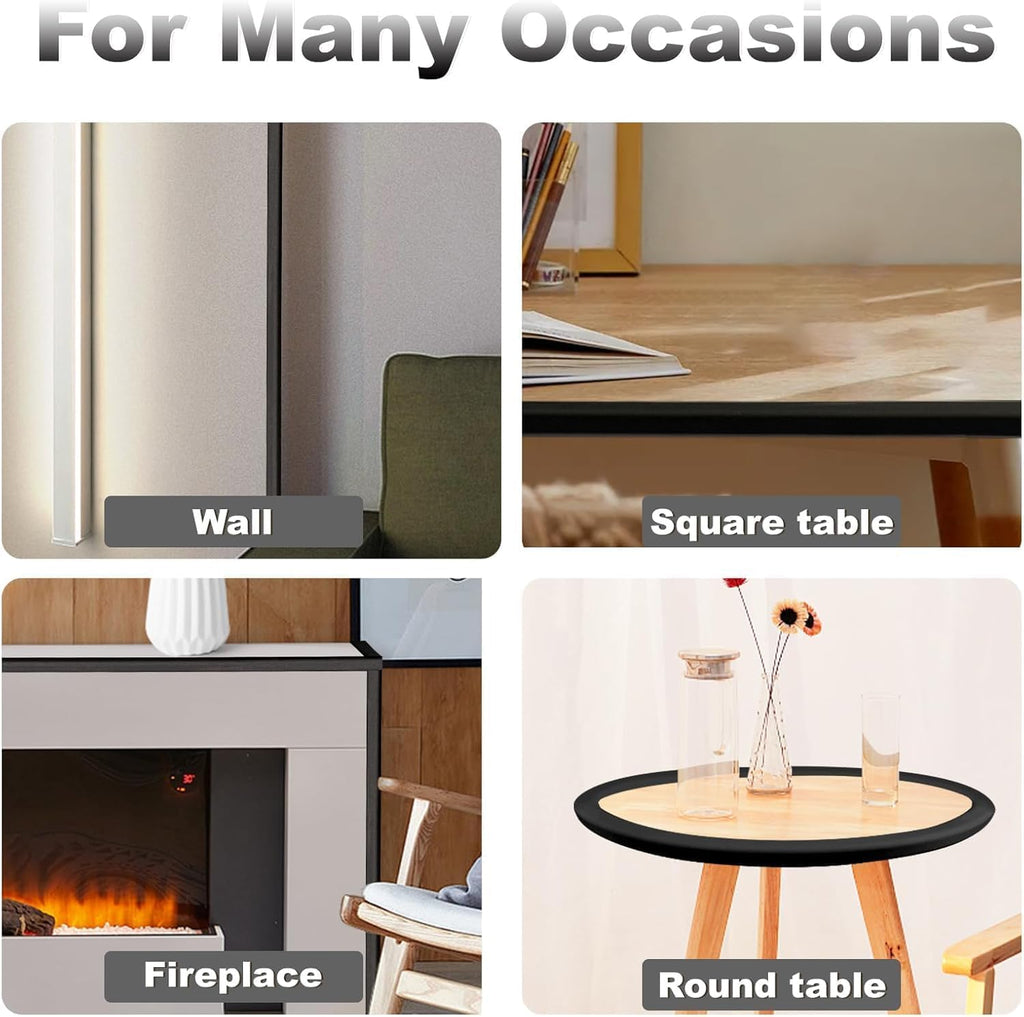 2 Pack Baby Proofing Edge and Corner Guards, 32.8 ft + 8 Corners, Black