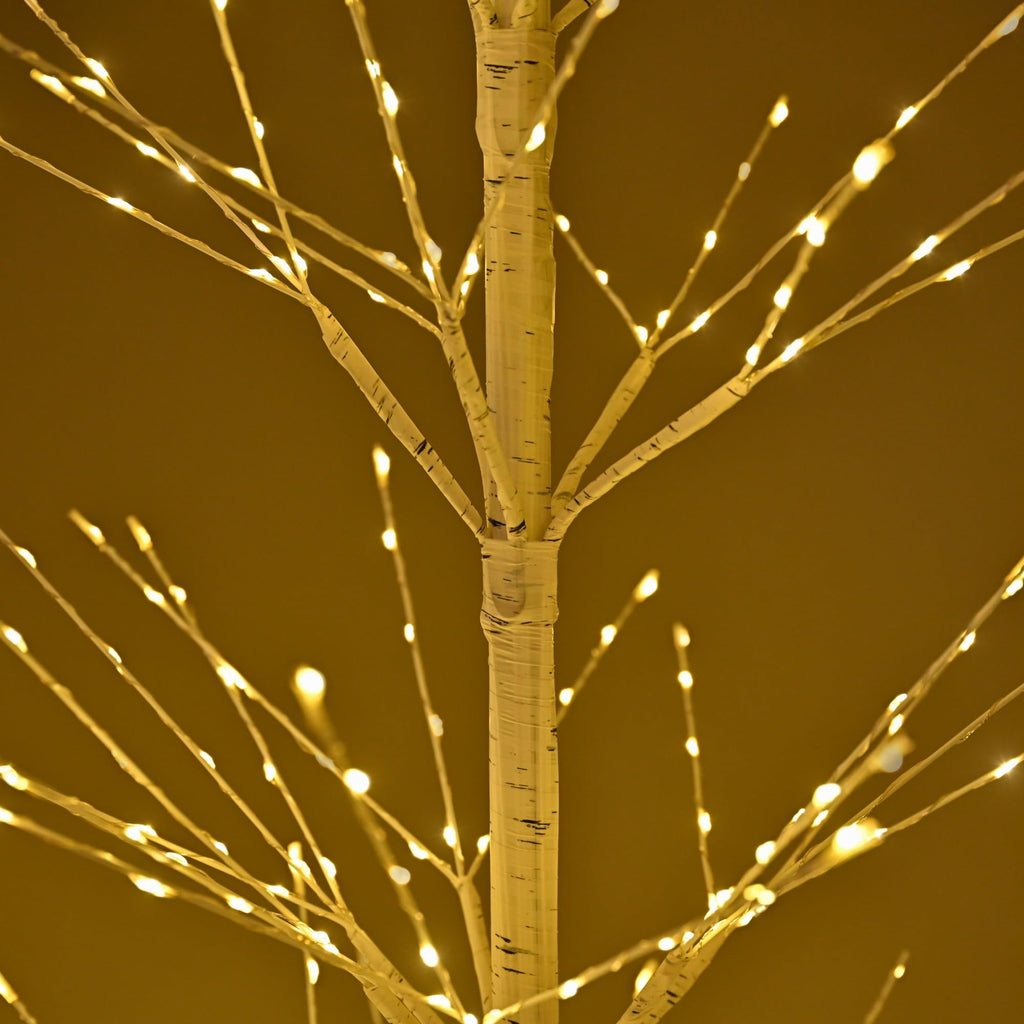 7FT Birch Tree with 736 LED Lights, Artificial Tree IP44 Waterproof Twinkle Light White Christmas Tree for Indoor