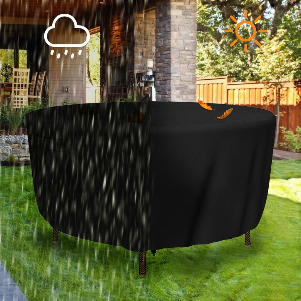 Covers, Heavy Duty Round Patio Table Cover (84D x 28H Inch) Outdoor Dining & Coffee Table Cover for