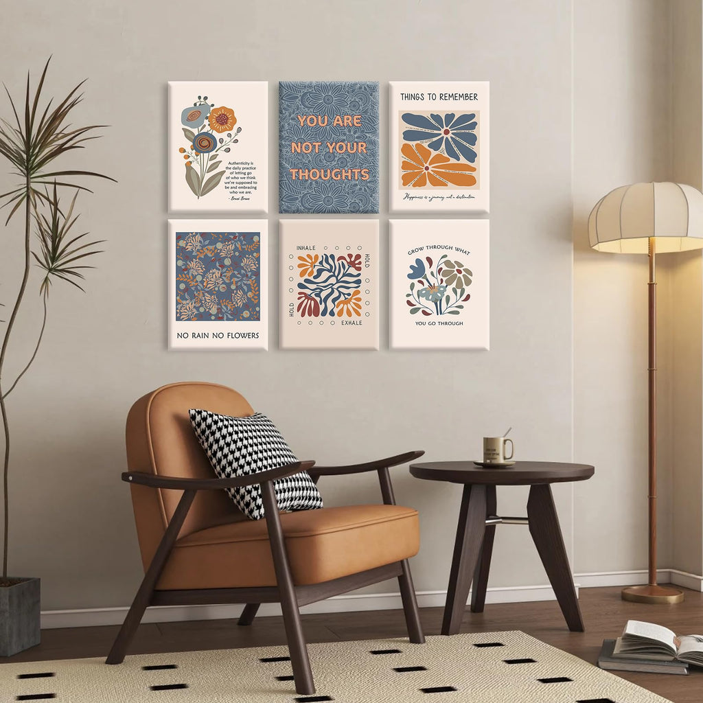 Mental Health Wall Art Poster Motivational Canvas Wall Decor Therapy Office Poster Decor Boho Inspirational Prints