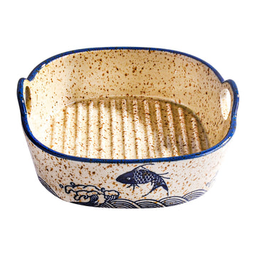 Japanese Ceramic Casserole Dish with Handles, 6.7'' Baking Dishes (YL)
