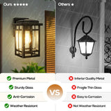 Outdoor Wall Light Fixtures 9.76'', Waterproof Porch Lights Lantern, Exterior Modern Matte Black Wall Mount Lighting