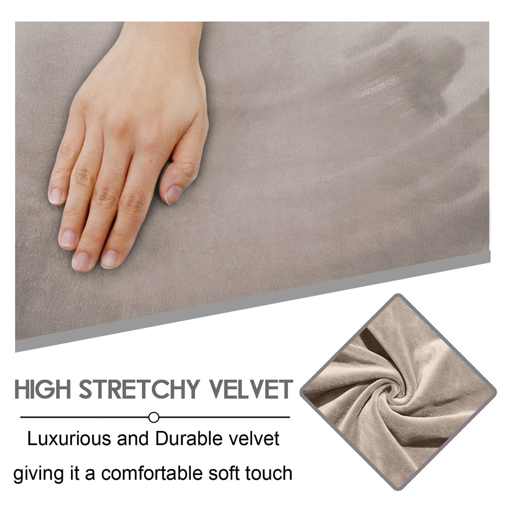 7-Piece L Shape Sectional Recliner Sofa Covers, Velvet Stretch Reclining Couch Covers for Reclining L Shape Sofa